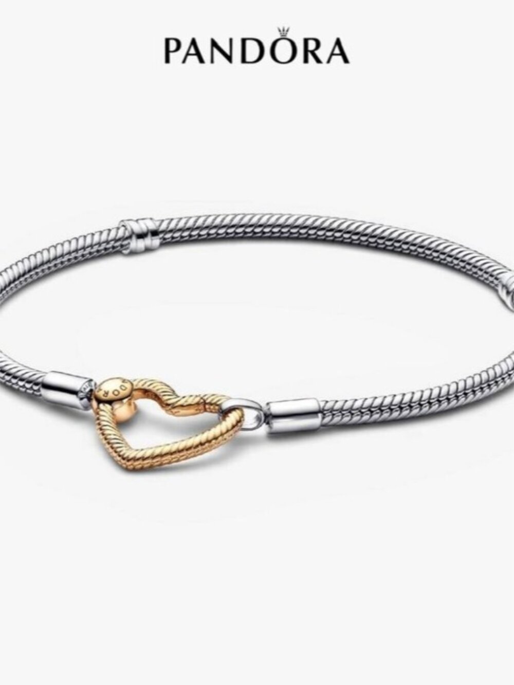 🌸✨🌸 Pandora Moments Heart Closure Snake Chain Bracelet